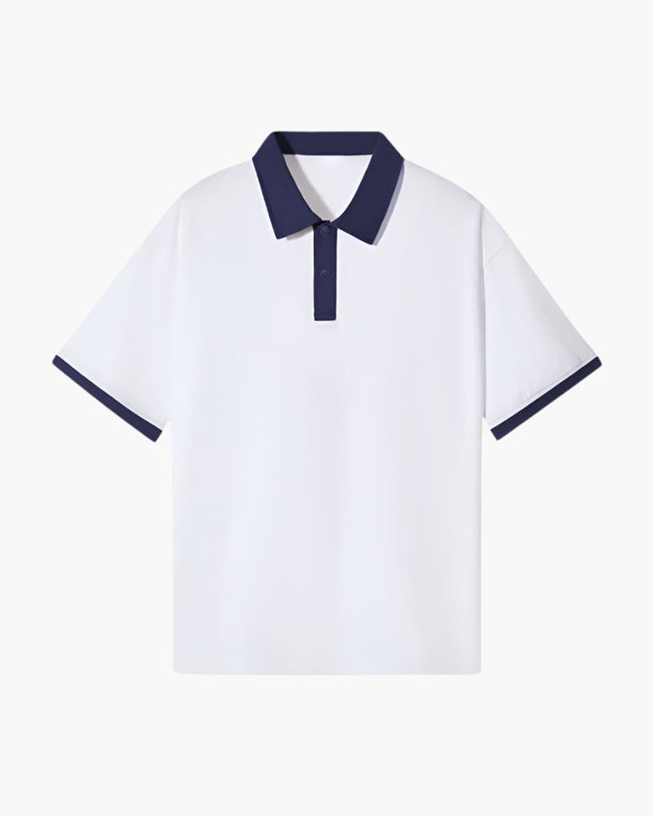 Polo con Colletto a Contrasto e Spalle Cadenti