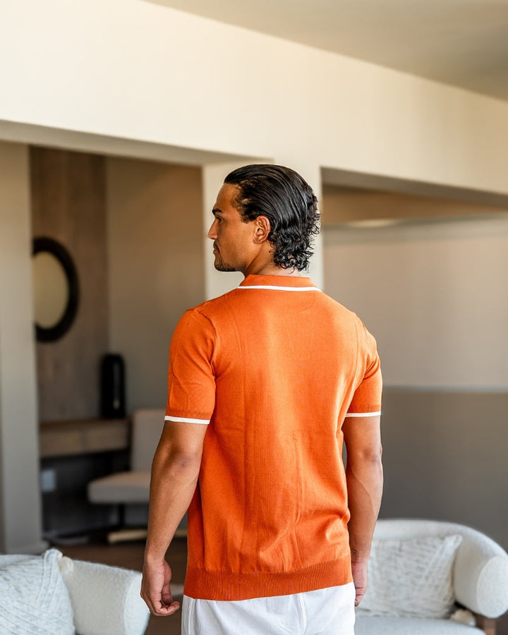 Polo a Maglia con Bordi a Contrasto