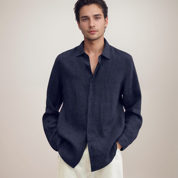 Camicia Classica in Lino a Manica Lunga