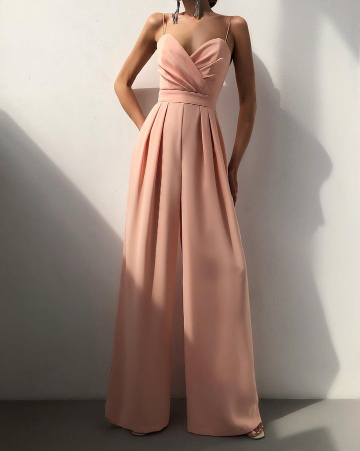 Tuta Elegante con Vita Alta e Gamba Larga