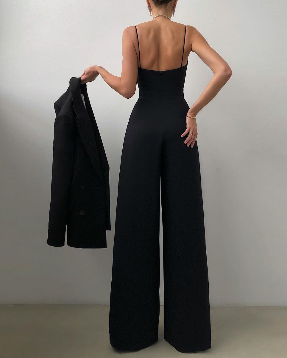 Tuta Elegante con Vita Alta e Gamba Larga