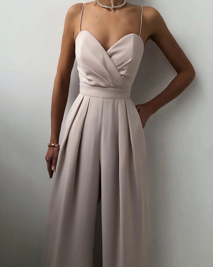 Tuta Elegante con Vita Alta e Gamba Larga