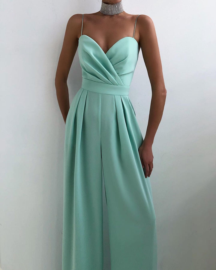 Tuta Elegante con Vita Alta e Gamba Larga