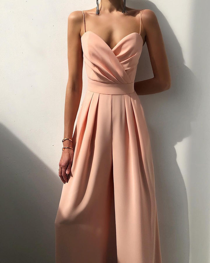 Tuta Elegante con Vita Alta e Gamba Larga