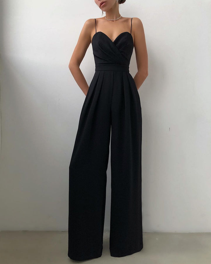 Tuta Elegante con Vita Alta e Gamba Larga