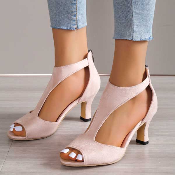 Sandali Slip-On con Fibbia Dorata e Punta Aperta