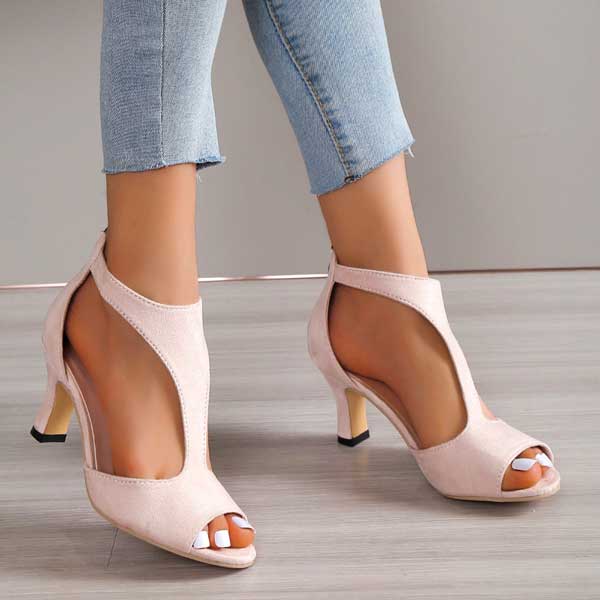 Sandali Slip-On con Fibbia Dorata e Punta Aperta