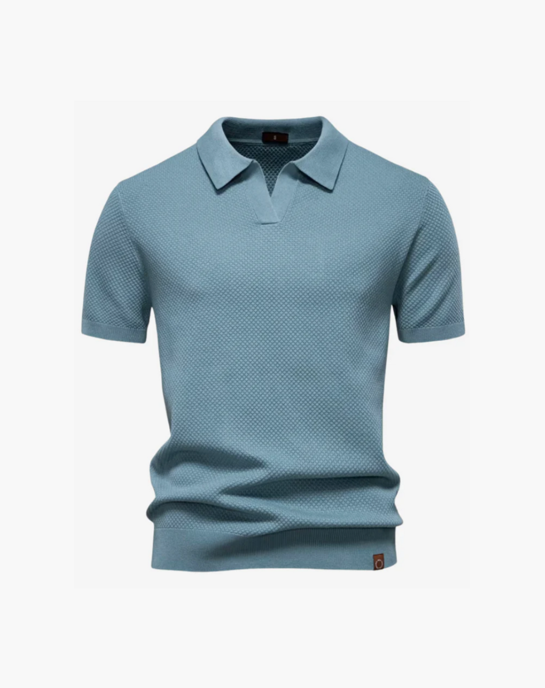 Polo a Maglia Traforata Senza Bottoni