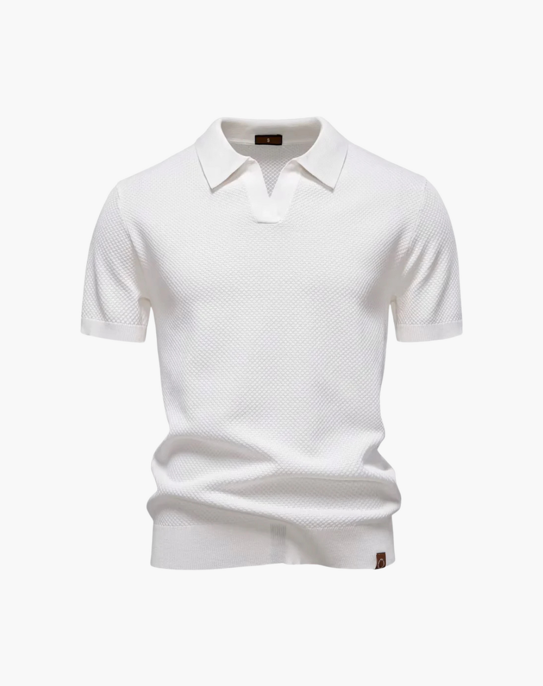 Polo a Maglia Traforata Senza Bottoni