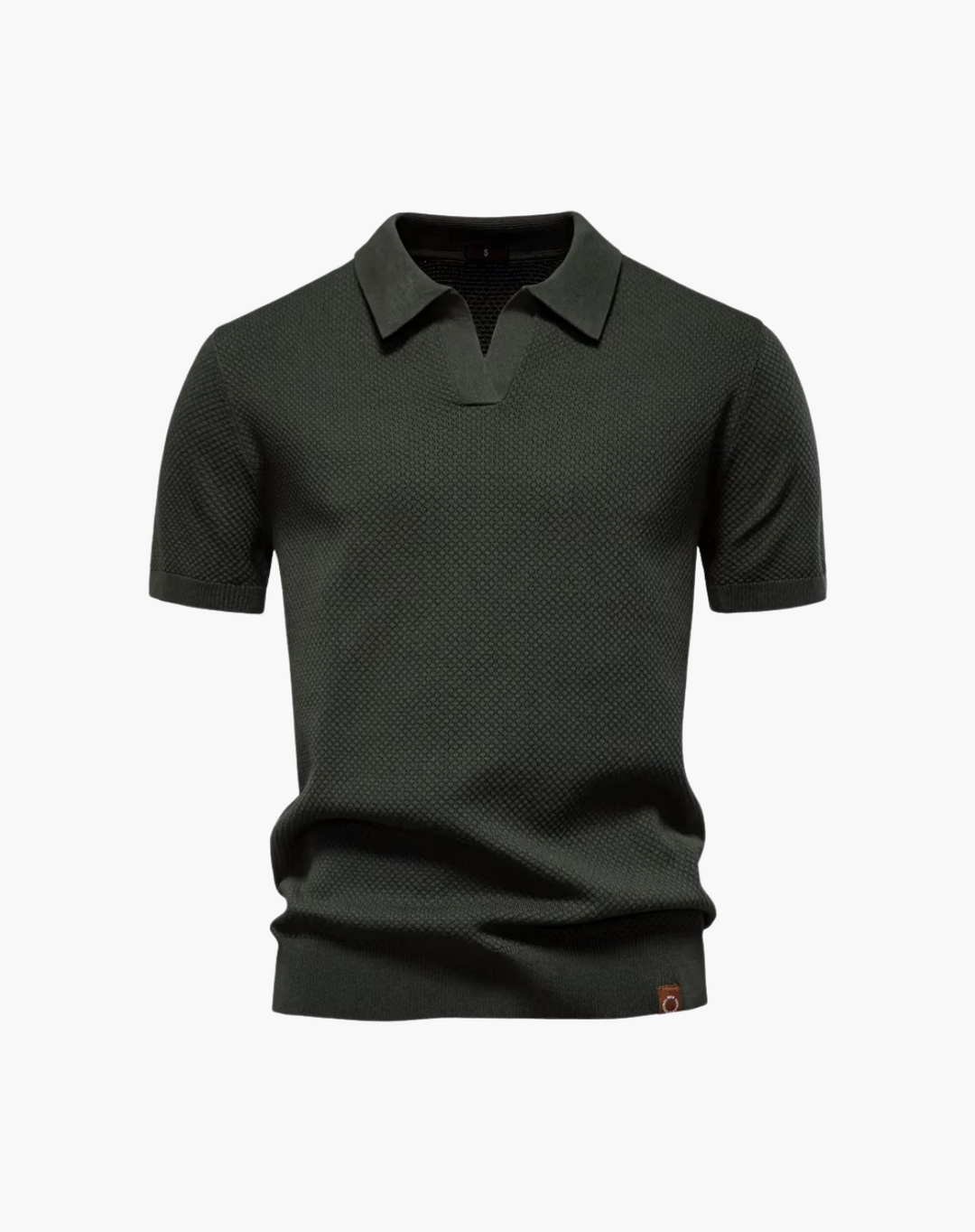 Polo a Maglia Traforata Senza Bottoni