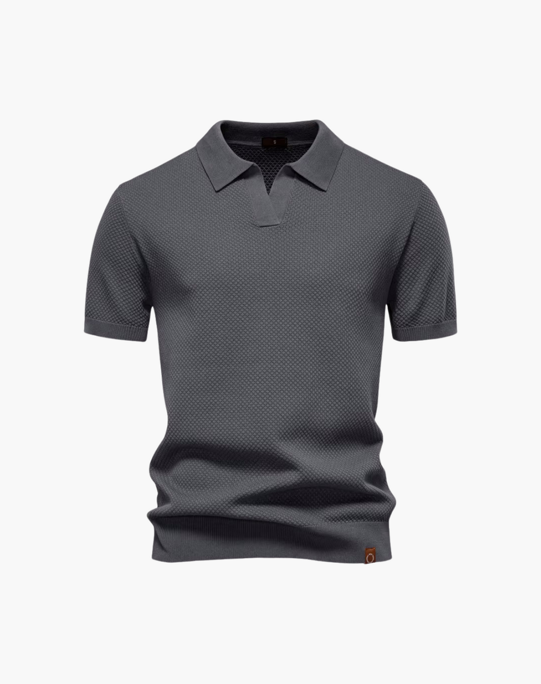 Polo a Maglia Traforata Senza Bottoni