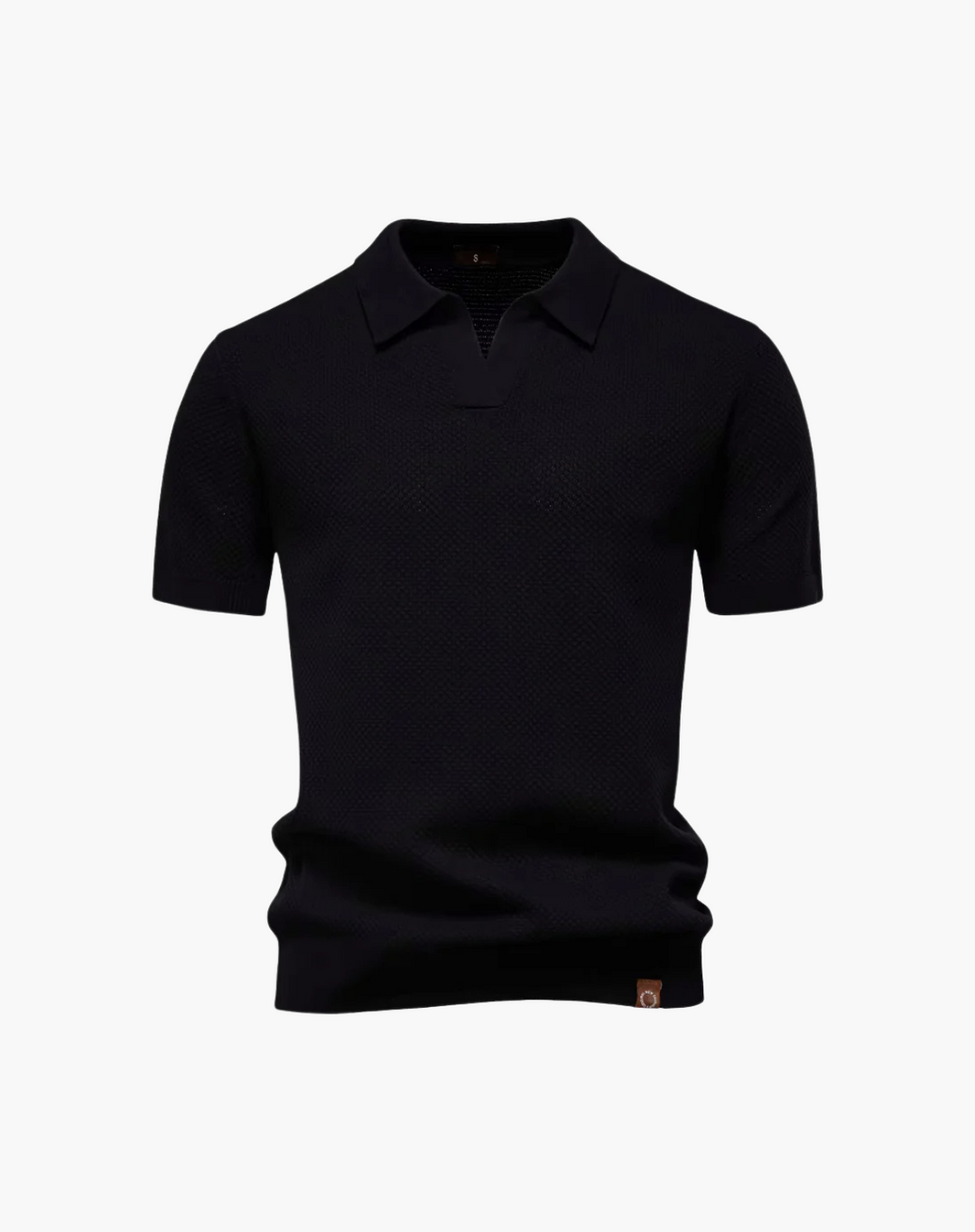 Polo a Maglia Traforata Senza Bottoni