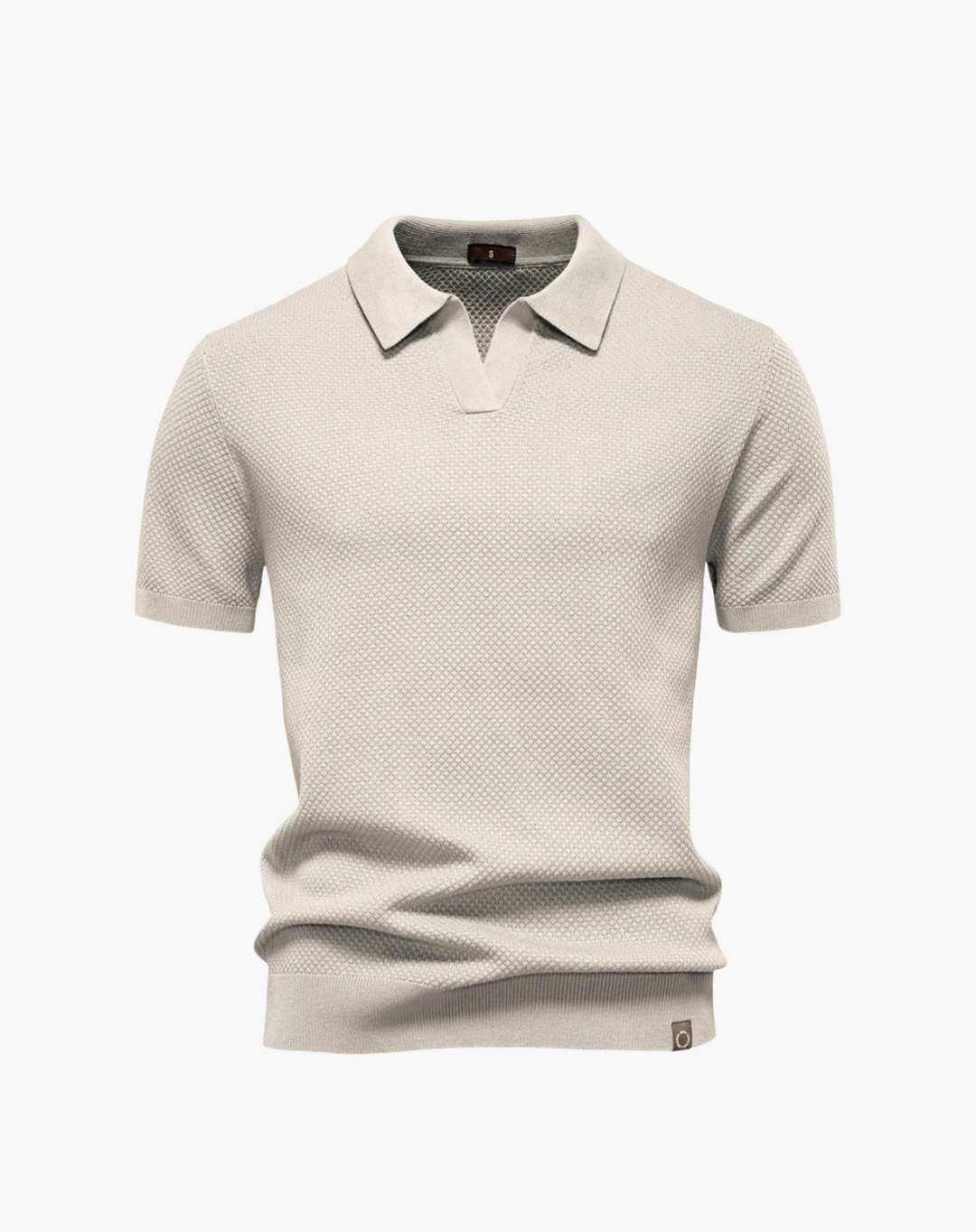 Polo a Maglia Traforata Senza Bottoni