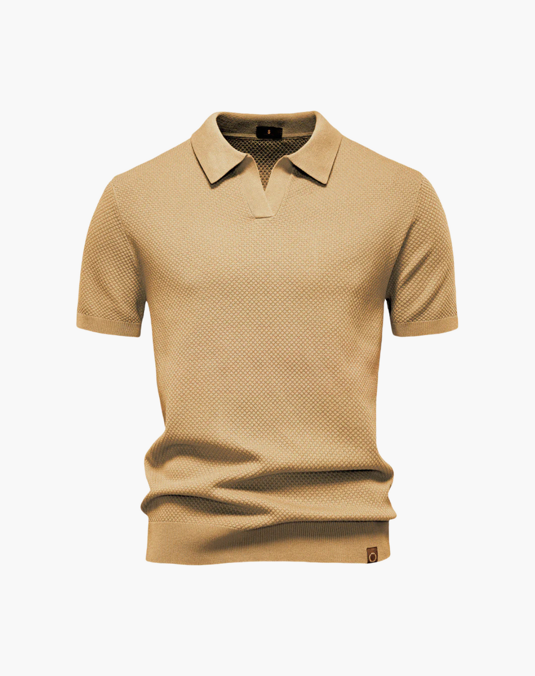 Polo a Maglia Traforata Senza Bottoni