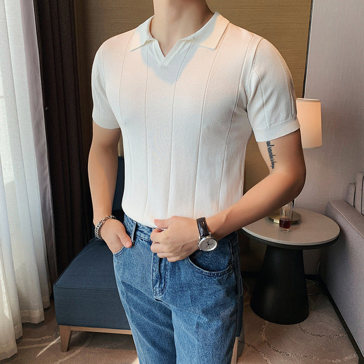 Polo a Maglia con Scollo a V
