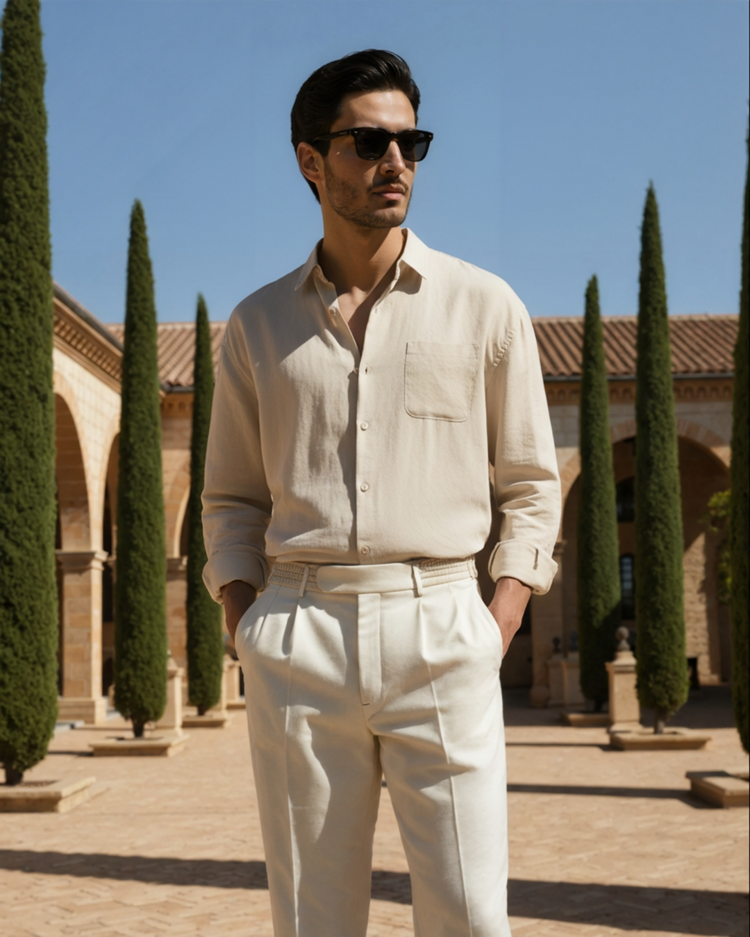 Camicia in Lino a Manica Lunga