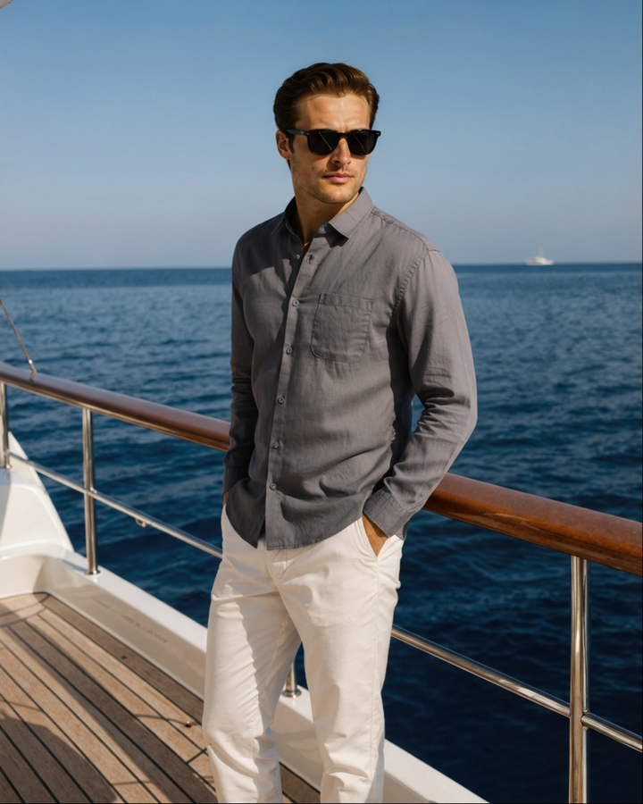 Camicia in Lino a Manica Lunga