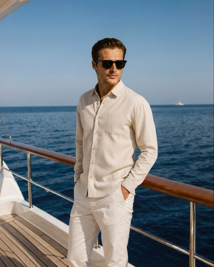 Camicia in Lino a Manica Lunga